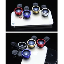 Fish Eye Lens 3 in 1 Universal Mobile Phone Camera Wide+Macro+Fisheye Lens for iphone Samsung Universal Cell phone Lenovo LG HTC