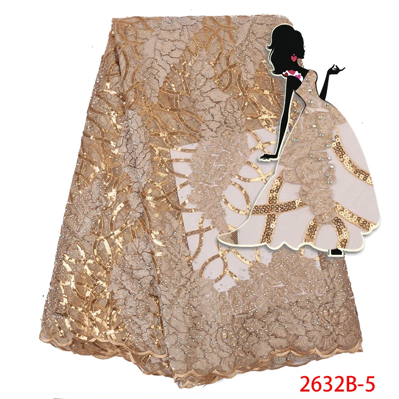 Роскошные золотые блестки кружевная ткань французская кружевная ткань с камнями Высокое качество Африканский тюль сетка кружево для свадебной вечеринки APW2632B