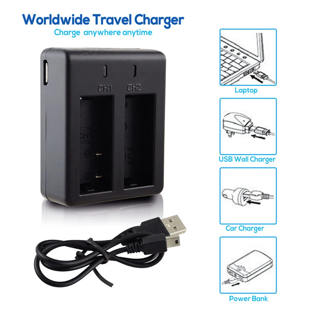 

New Dual Slots Charging Dock Fast Charger Mount with LED Indicator for GOPRO Action Camera Battery Charger Accessories