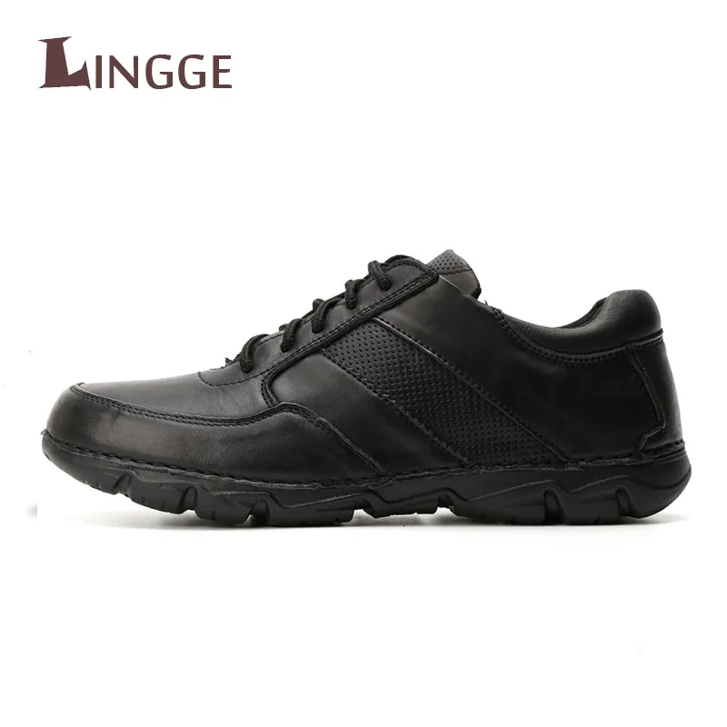 

Men Business Casual Genuine Leather Shoes New Handmade Leather Lace-up Loafers Fashion Flats Working Shoes Men Formal Shoes