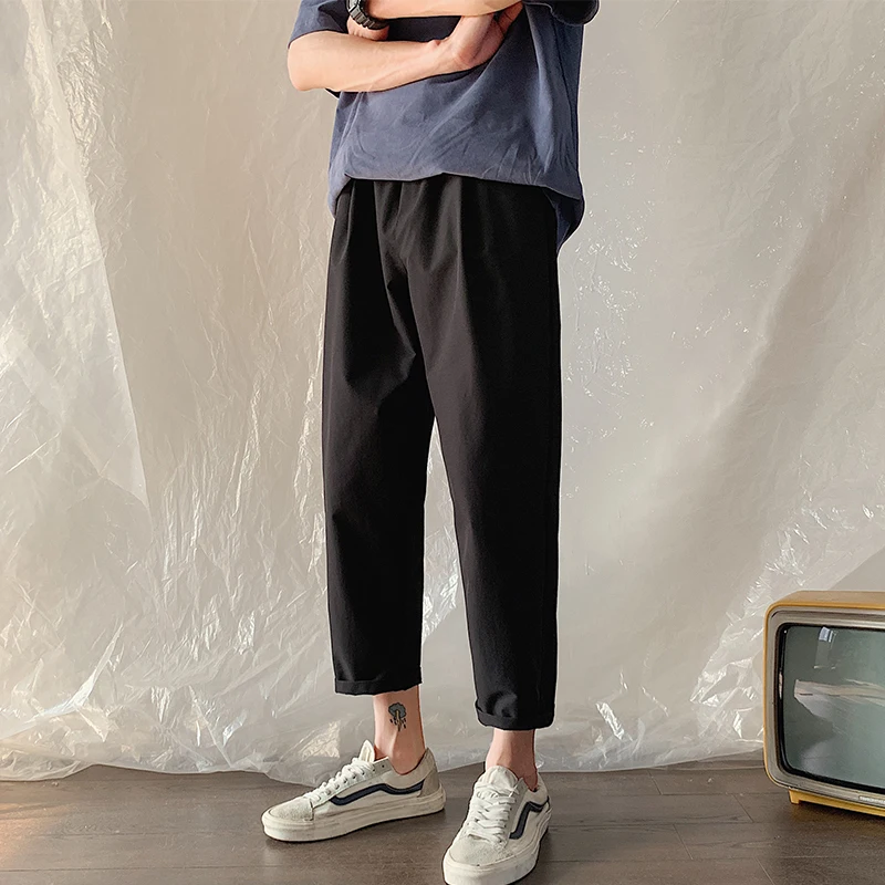 2019 летние мужские повседневные Хлопковые Штаны для отдыха мужские брендовые шаровары Штаны свободные брюки эластичные брюки одноцветные