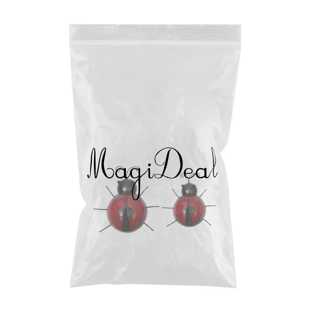Metal Garden Wall Art Decorative Set of 2 Cute Ladybugs Wall Sculptures Ladybird Decor Figure 10cm 16cm
