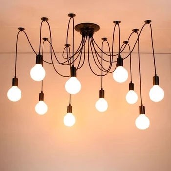 

Modern big Spider Industrial black vintage pendant Lamp Loft led 14 heads E27 hanging lights for living room restaurants kitchen