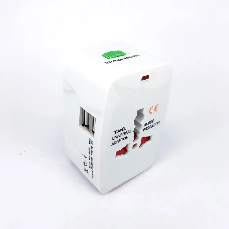 

2 USB Charging Universal Travel Adapter All-in-one International World Travel AC Power Converter Plug Adaptor Socket Eu