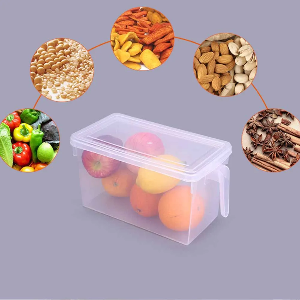 

Storage Food Box Refrigerator Container Boxes Kitchen Plastic 4.7L with Lid Crisper Egg Case