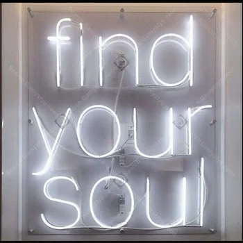 Neon for Find Your Soul NEON Bulbs Lamp GLASS Tube Decor Wall Club BedRoom Handcraft wholesale Artwork neon light decor 17x17