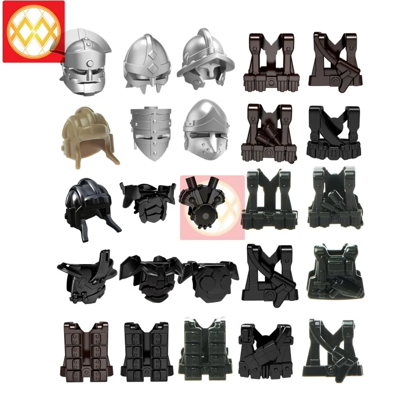 10 шт. WW2 MOC солдат Gunner жилет военный спецназ экранированный строительные блоки