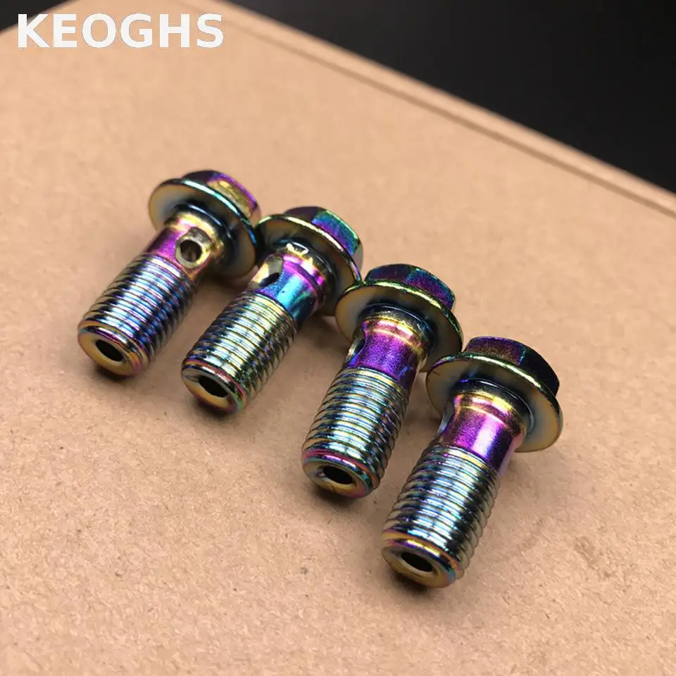 Keoghs мотоцикл красочные банджо болт/винт M10* 1,25 мм для тормозной суппорт/Главный цилиндр/Гидравлическая Муфта для Honda Yamaha Ktm