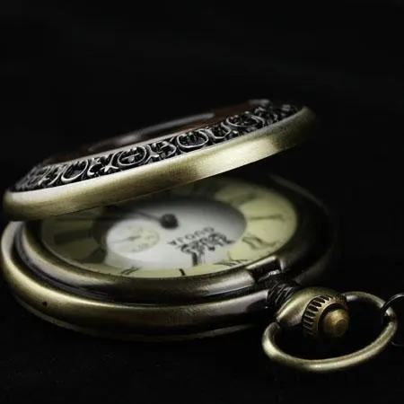 Антикварные Бронзовые Деревянные Механические карманные часы с скелетом