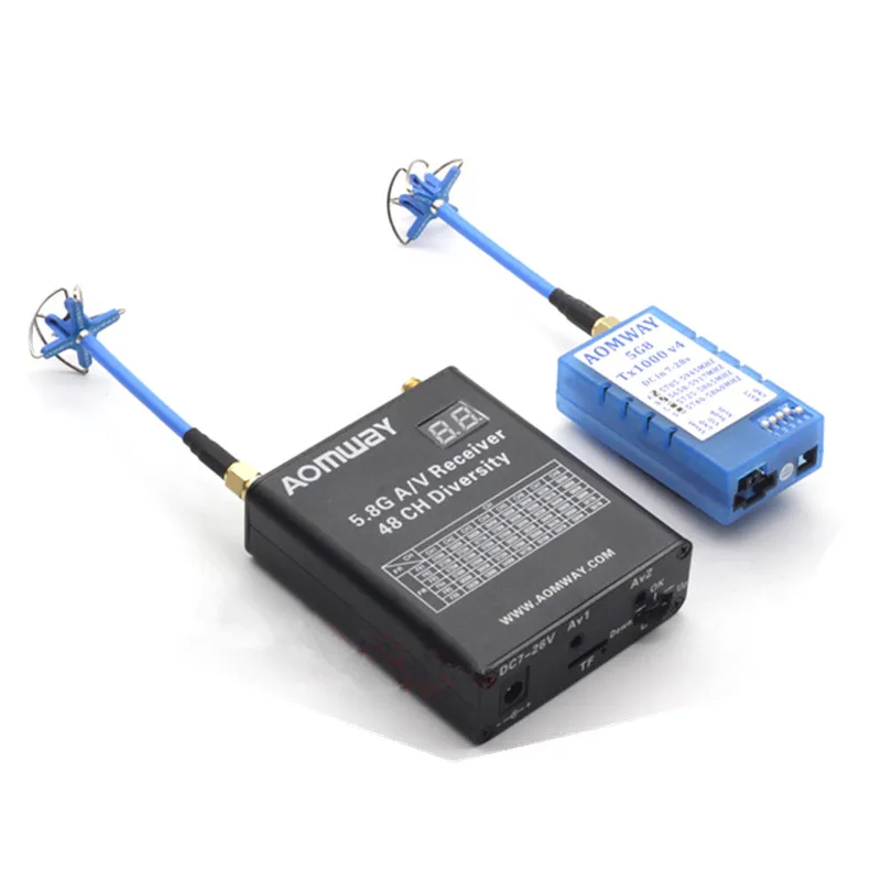 Aomway FPV 5.8Ghz 1000mW 1W 48CH AV Audio Video Transmitter and Receiver with DVR Recorder function | Электроника