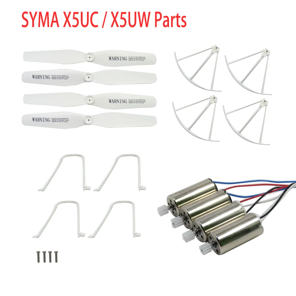 

SYMA X5UW X5UC RC Drone Parts Propeller Blades Protective Ring Frame Tripod Landing Gear Main Motor Gear Accessories