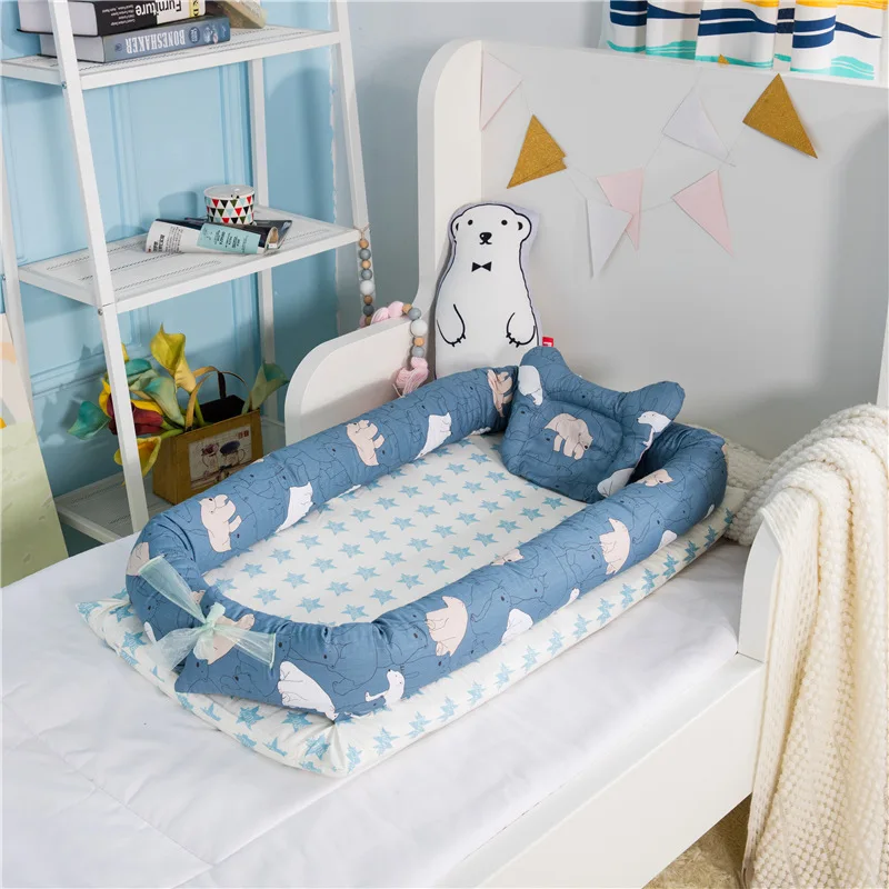 Детские сумки Портативный кровать в постели новорожденных кровать детская кроватка игровой коврик кровать с подушки можно стирать