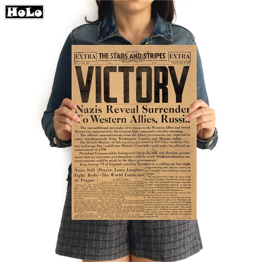 Газета VICTORY Вторая мировая война винтажные постеры классический стиль крафт