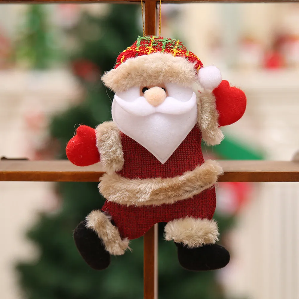 Горячие милые рождественские украшения Рождественский подарок Санта Клаус Снеговик Дерево Игрушка Кукла повесить украшения для украшения дома 18 октября