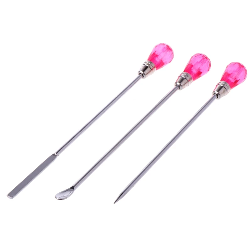 

3Pcs Muddler Poke Needle Spoon Tool Set For Silicone Resin Mold Jewelry Making