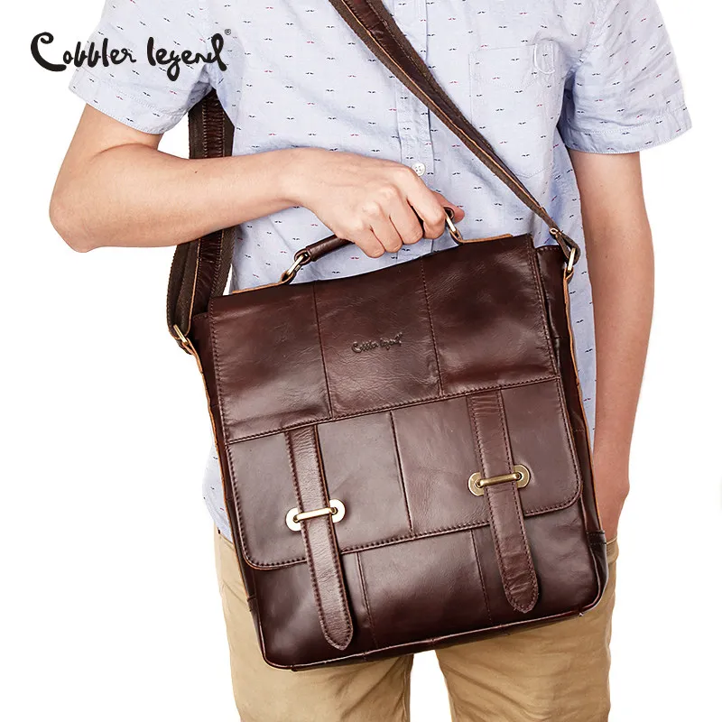 Cobbler Legend брендовые Ретро Мужские сумки из натуральной кожи для мужчин колледжа через плечо коричневые модные сумки деловая сумка для ноутбука