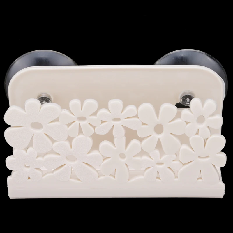 Home Practical Kitchen Bathroom Organizer Rack Sink Sponge Draining Towel Soap Storage Holder Wall Mounted with Suction Cup