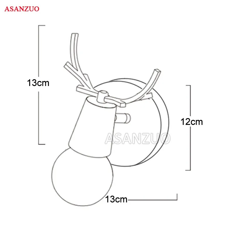 Скандинавский креативный прикроватный настенный светильник простая лестница коридор светильники для прихожей голова оленя спальня гостиная настенные светильники