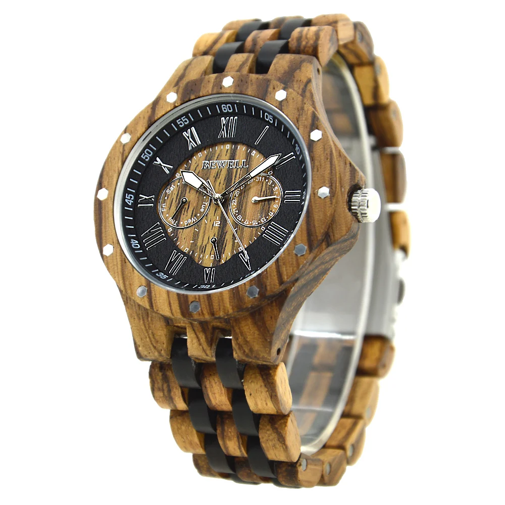 BEWELL WOODEN WATCH
