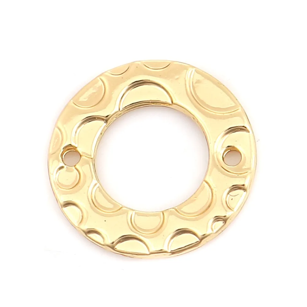 

DoreenBeads Zinc Based Alloy Connectors Circle Ring Gold Silver Tone Pattern Jewelry DIY Charms 15mm( 5/8") Dia, 10 PCs