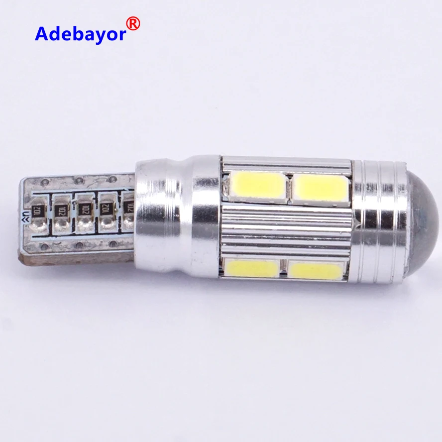 100 шт./лот T10 canbus светодиодный 10 SMD 5630 чип 501 W5W 194 ошибок автомобиля светодиодный объектив индикатор клин лампочка лампа