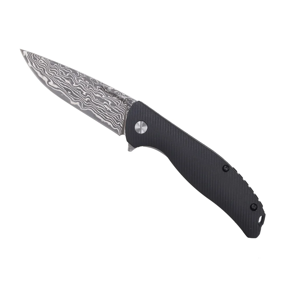 Охотничий нож JohnnyJamie Speedball VG10, дамасский нож, складное стальное лезвие, черная ручка FRN, охотничий нож s для кемпинга, Тактический карманный EDC - Цвет: Black FRN Handle