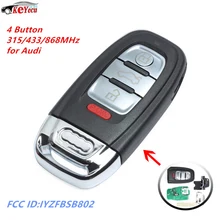 KEYECU 4 кнопки дистанционного брелока Выберите 315/433/868 МГц для Audi A3 A4 A5 A6 A8 Quattro Q5 Q7 A6 A8 номер FCC ID: IYZFBSB802