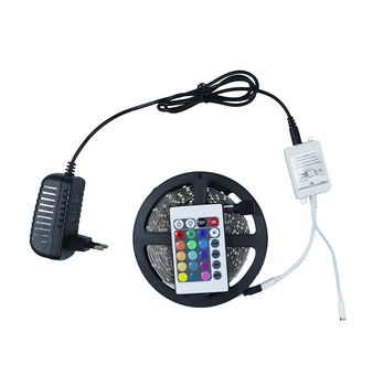 

Kitop 5m RGB 3528 LED strip DC12V Led light 300leds not waterproof Light Flexible Ribbon Tape 24 Key controller +power adapter