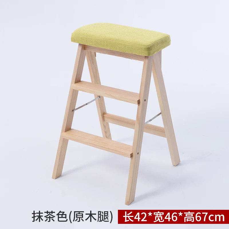 15% твердый деревянный стул, трехступенчатая складная лестница для дома, Многофункциональная лестница, стул для кухни, двойное использование, поднимающаяся лестница - Цвет: Color 8