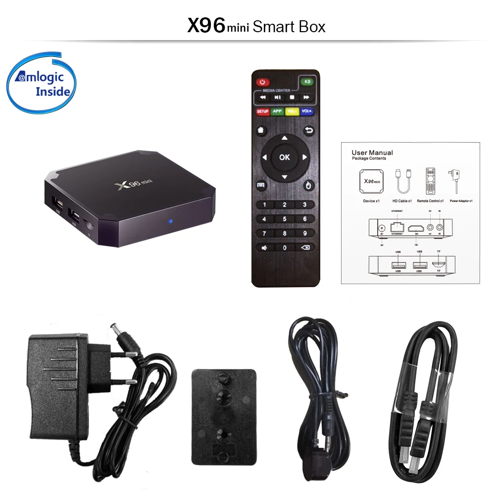 X96mini Amlogic S905W Android 7,1 Smart tv BOX с ip tv подпиской арабский Великобритания США Италия Французский Испания Швеция ip tv 9000+ live