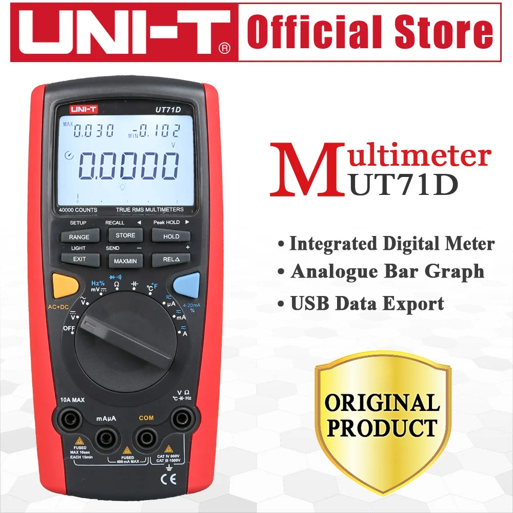 UNI T UT71D умный мультиметр Интеллектуальный истинный RMS цифровой вольт усилитель ом