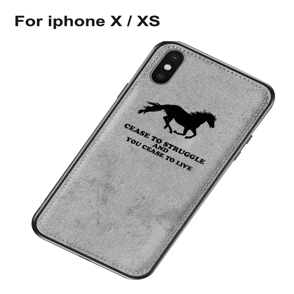 

Cloth embossed mobile phone silicone shell case cover for iphone x shockproof case for iphone xs cover