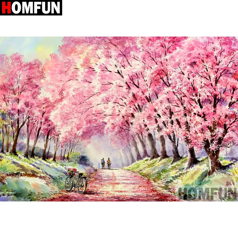 

HOMFUN Full Square/Round Drill 5D DIY Diamond Painting "Tree scenery" Embroidery Cross Stitch 3D Home Decor Gift A13337