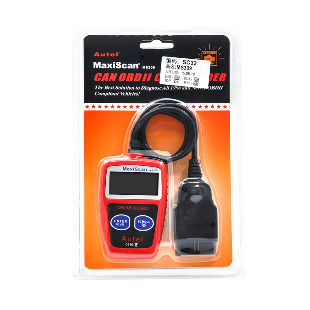 Диагностический сканер MaxiScan MS309 OBD2 OBDII EOBD считыватель кодов автомобиля тестер