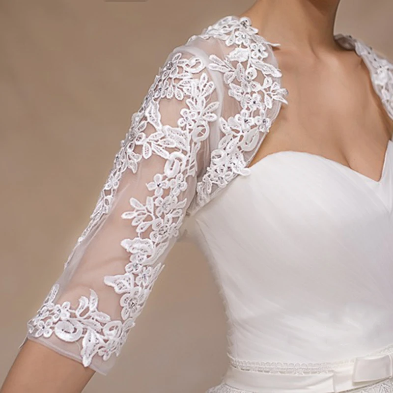 Wedding Lace Bolero Half Sleeve Lace joker Coat Shawl Wedding Jackets Bridal Wraps High Quality cape mariage tulle shrug