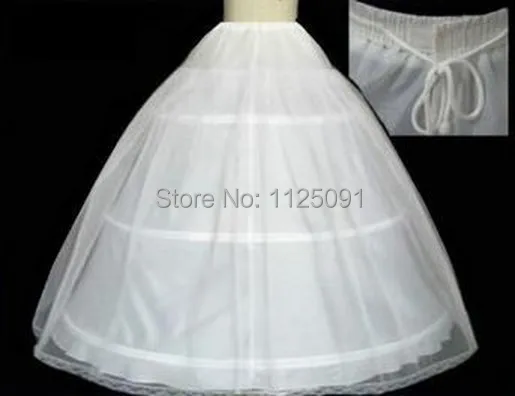 

Free Shipping In Stock Hot Sale 3 Hoop Ball Gown Bone Full Crinoline Petticoats For Wedding Dress Wedding Skirt Accessories Slip