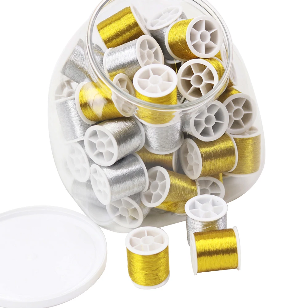 50pcs/bottle Gold/Silver Sewing Metal Embroidery Thread Sewing Machine