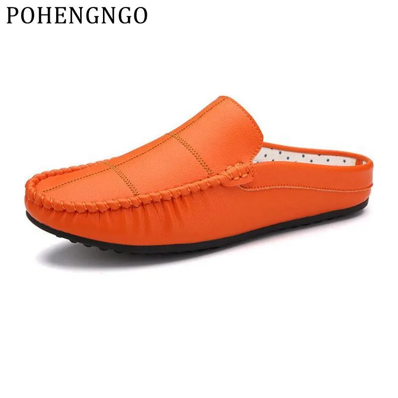 

Popular Loafers Man Black Youth Sports Shoes Men Beach shoes Comfortable Male Fashion Indoor Half Drag Shoe Summer Lazy Shoes