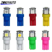 10 шт. T10 светодиодный W5W 5050 5SMD светодиодный автомобиль внутренняя подсветка номерных знаков лампы фонари сигнала поворотов 5w5 t10, белый, красн...