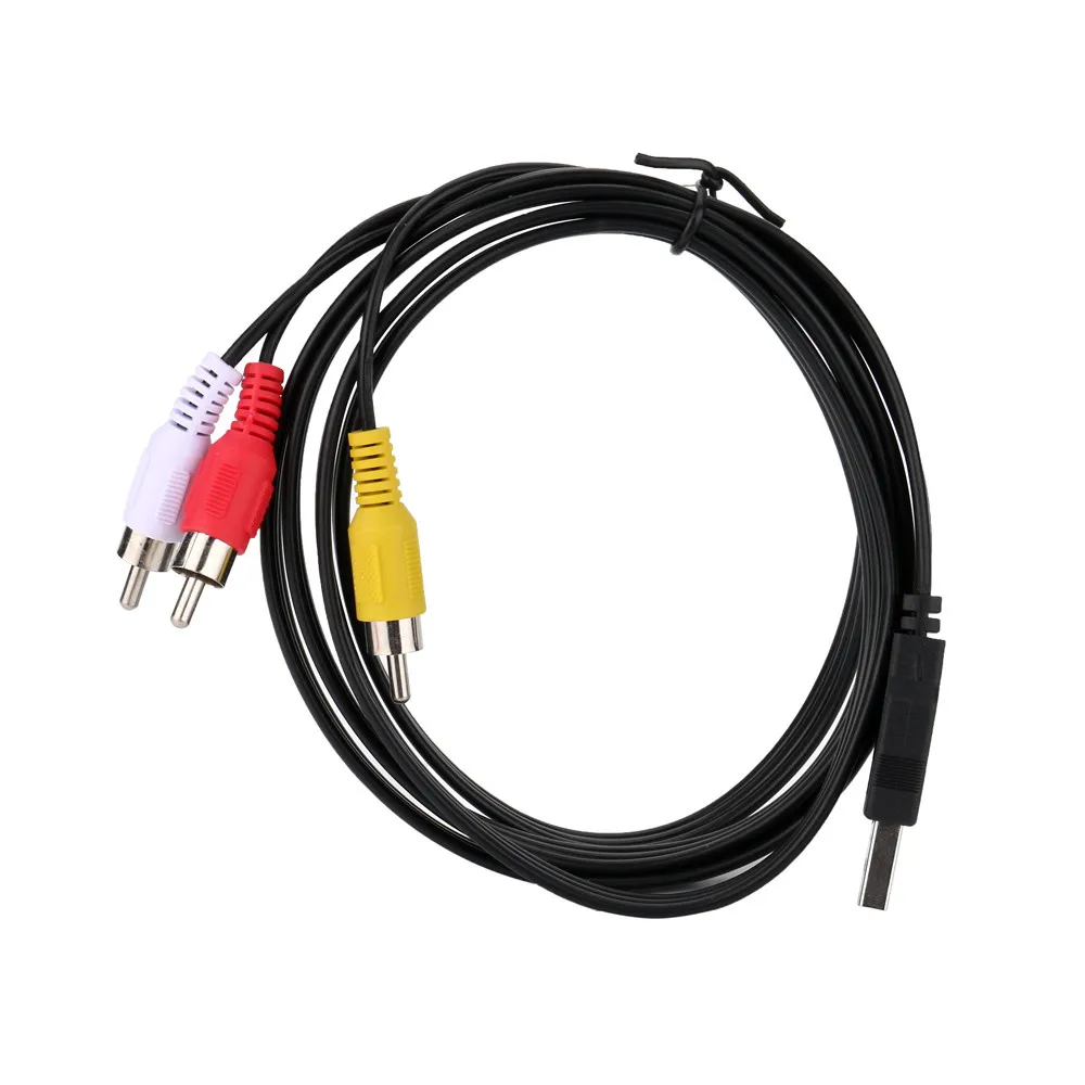 Новое поступление USB Male A to 3 x RCA кабель 1 5 м/5 футов RCA/av-разъем видео адаптер для
