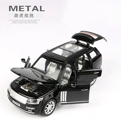 1:32 7 мест внедорожный автомобиль звук и светильник из сплава оттягивающий назад игрушечный автомобиль детские игрушки модель автомобиля - Цвет: Черный