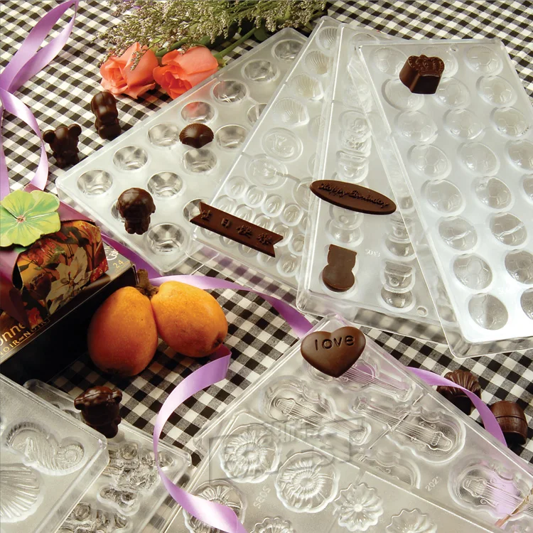 

BAKEST 1 PC Fancy Plastic Chocolate Mold With Different Size polycarbonate mold baking pastry tools