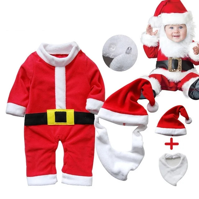 Baby Girl Christmas Clothes Newborn Baby Boys Dress Up Santa Claus Baby Girl Christmas Clothes Newborn Baby Boys Dress Up Santa Claus Jumpsuit Infant Bebe Romper+ - Baby Girl Christmas Clothes Newborn Baby Boys Dress Up Santa Claus