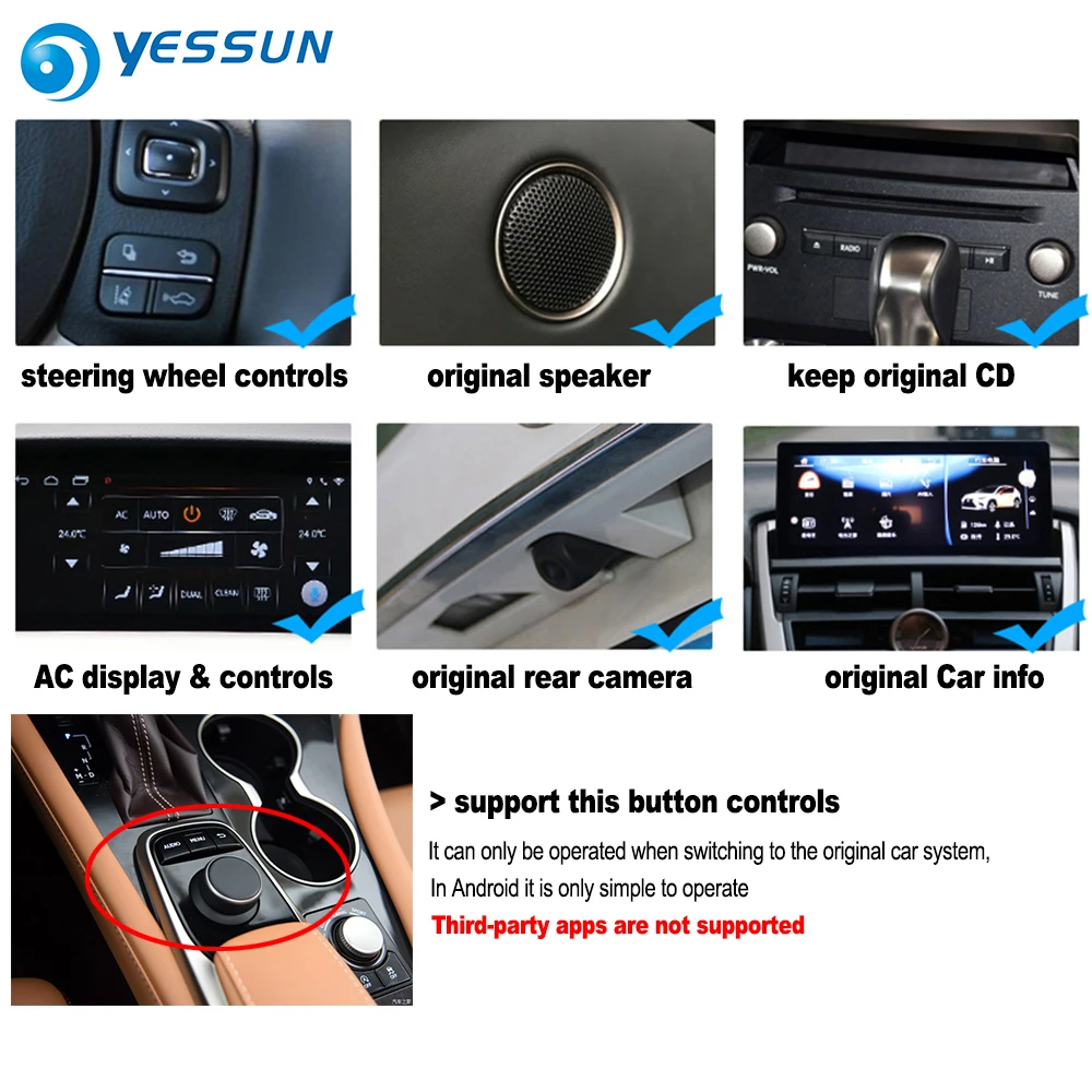 Discount YESSUN 10.25" For Lexus NX 200t NX 300 2014~2016 Car Android Carplay GPS Navi maps Navigation Player Radio Stereo WiFi no DVD 3