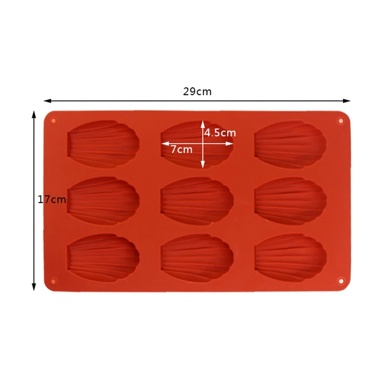 Силиконовая форма для кондитерских изделий 9 отверстий|silicone mold|shell shaped chocolatepastry