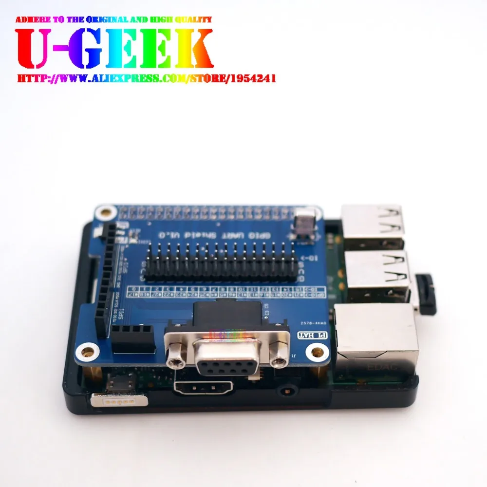 UGEEK дизайн! Плата расширения последовательного порта RS232 для Raspberry Pi 3 Model B, 3B+, 3A+ GPIO UART Shield | с ИК-приемником