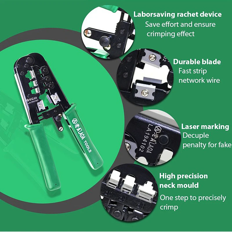 LAOA rachet клещи для опрессовки 4/6/8P Портативный сетевой набор инструментов для кабельных сетей Utp Кабельный тестер плоскогубцы щипцы зажим раз