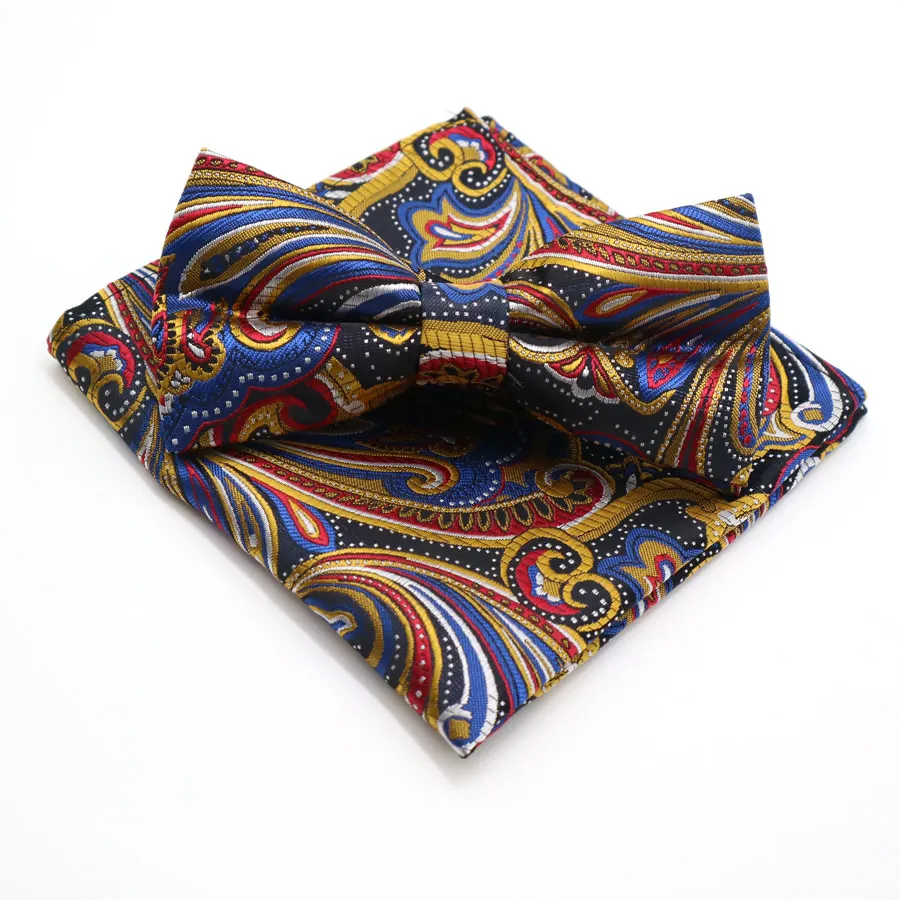 Роскошный мужской Цветочный платок в горошек, квадратный бант-галстук, регулируемый носовой платок, набор галстуков для свадебной вечеринки - Цвет: BDF-11