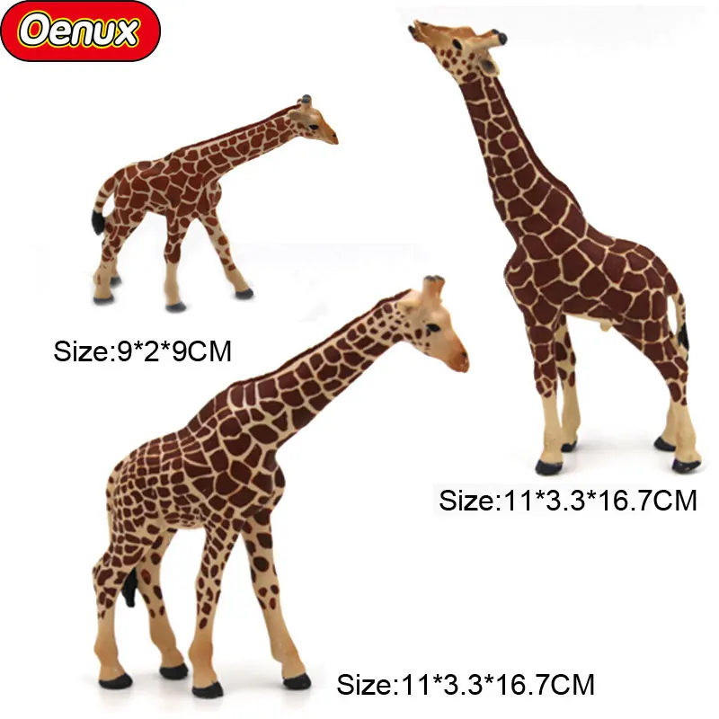 

Oenux Simulation African Wild Animals Giraffe Model Toy Giraffe Drinking Water Eat Leaves Posture Action Figure Toy For Kid Gift