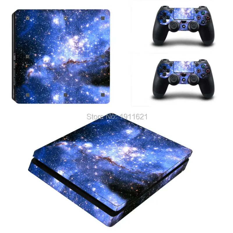 

Space Stars For PS4 Slim Sticker For Sony Playstation 4 Slim Console+2 controller Skin Sticker For PS4 S Skin Video Games